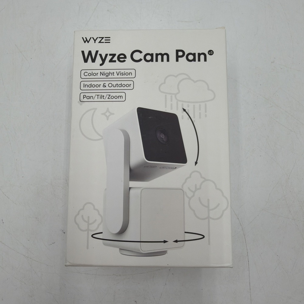 Wyze Cam Pan Indoor Outdoor Camera White WYZECPAN3 Open Box